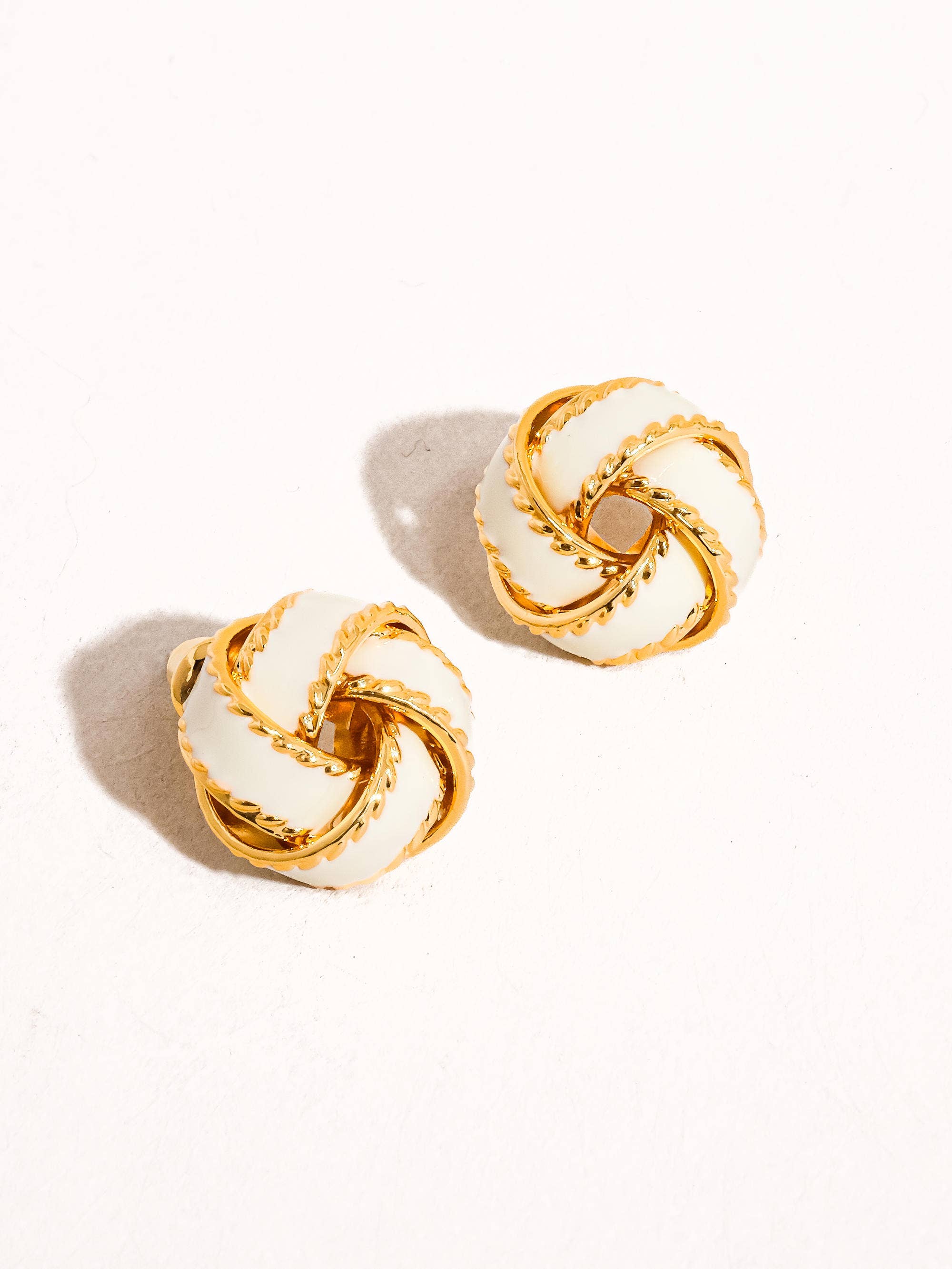 Flanerie Astor 18K Gold Basket Weaved Ball Studs