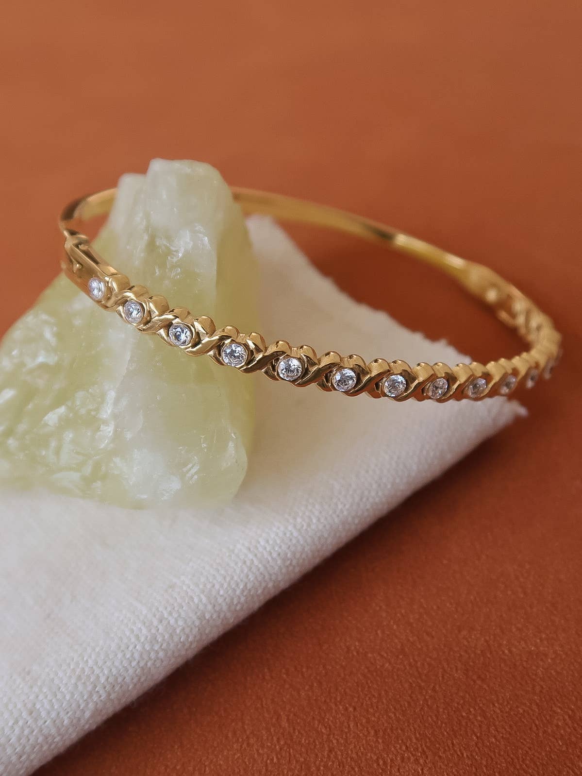 Flânerie Séraphie 18K Gold Non-Tarnish CZ Cuff Bracelet