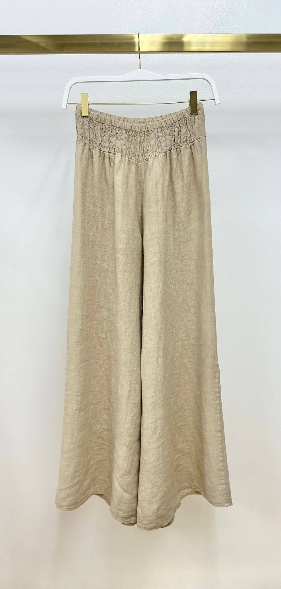Milio Milano Linen Smocked Wide Leg Pant 155075