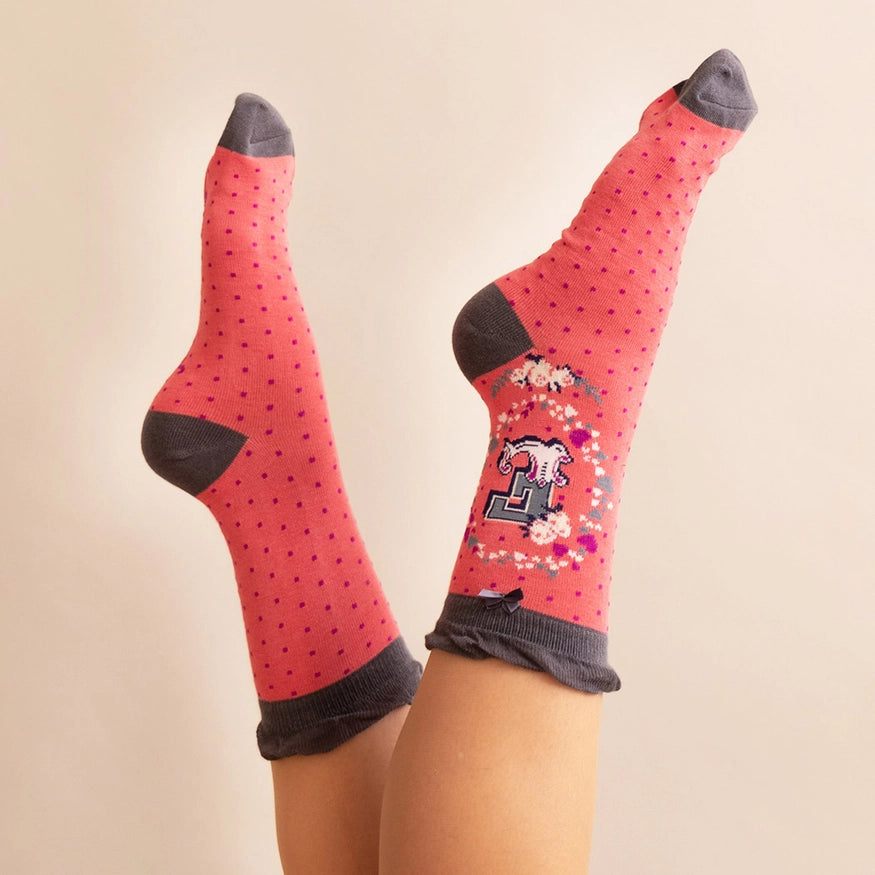 Powder Monogram Socks