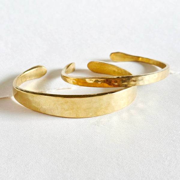 Bisjoux Brass Hammered Taureg Band Cuff Bangle Bracelet