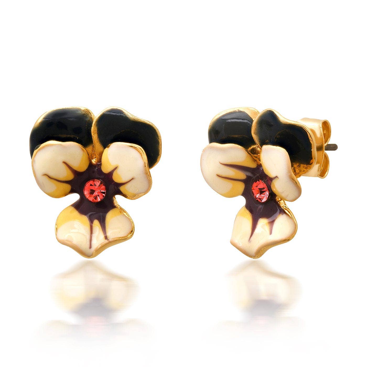 Tai Enamel Pansy Studs HME-01