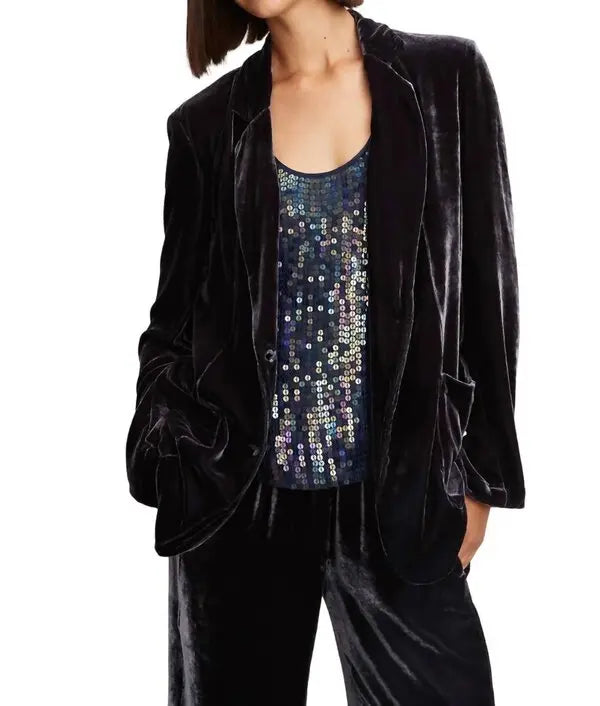 Velvet Kyla Silk Velvet Relaxed Blazer