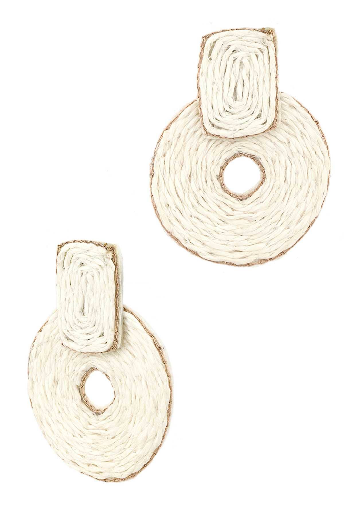 Thames Raffia Round Stud Earrings JME1079