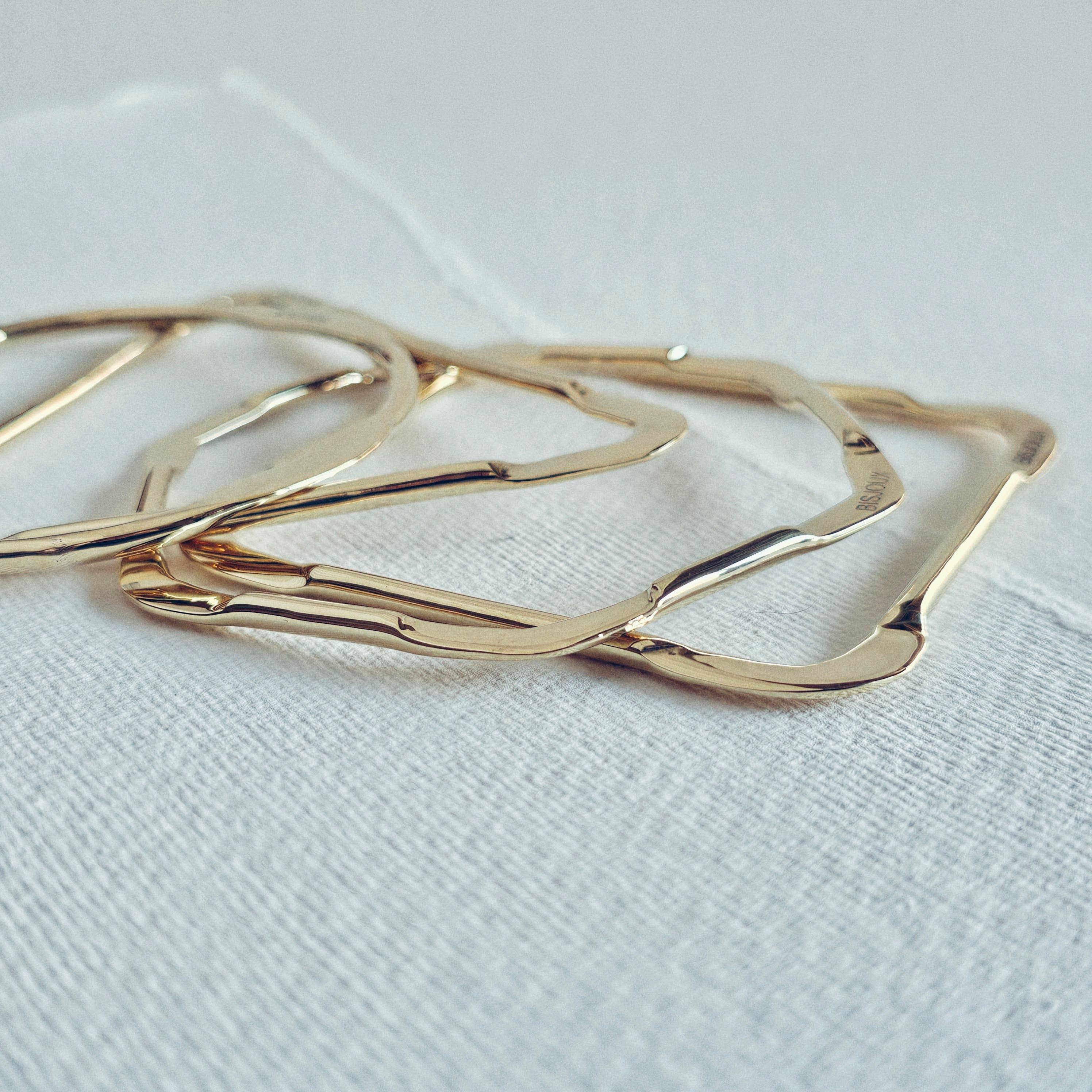 Bisjoux Brass Geometric Bangle Set