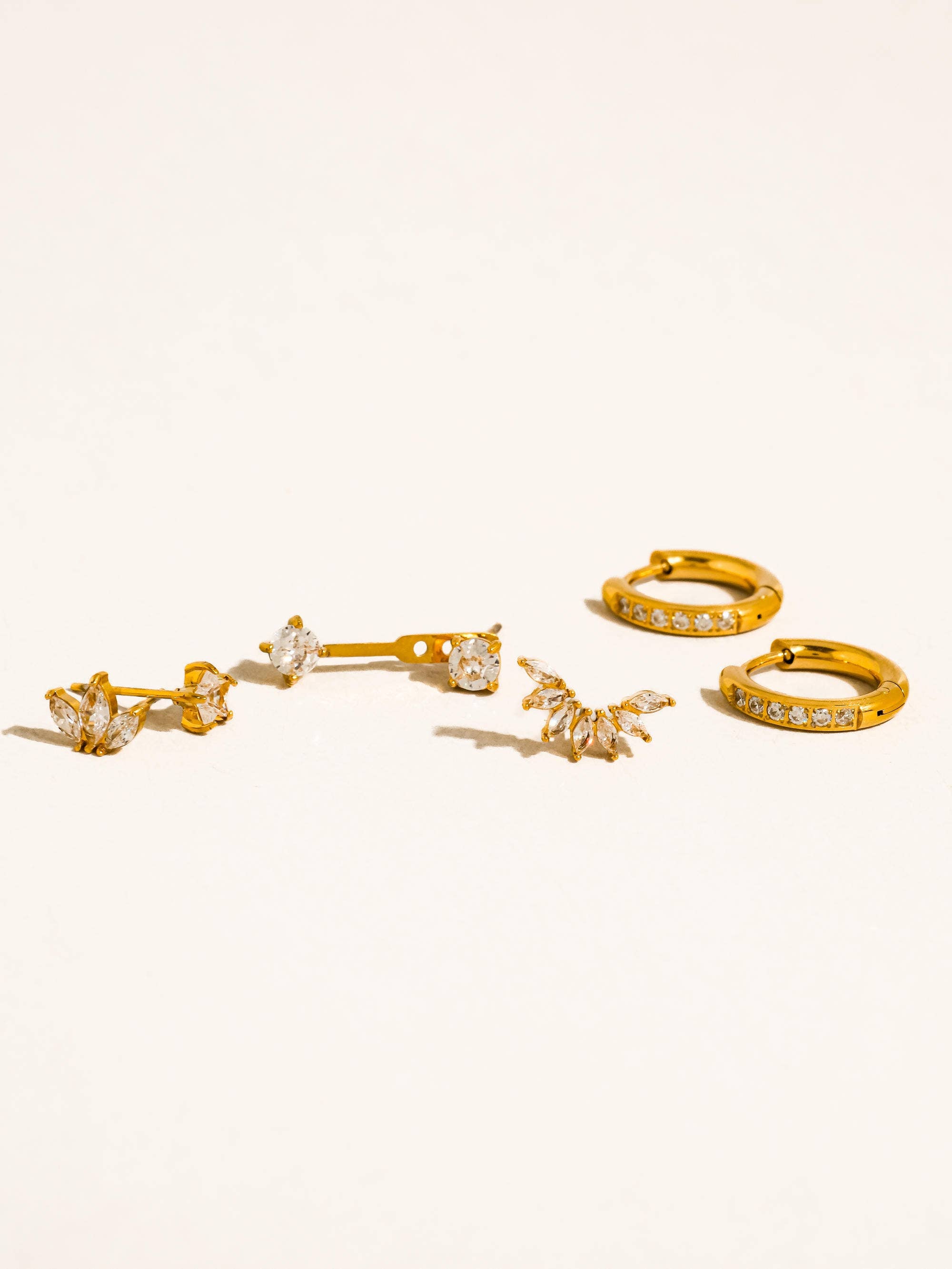 Flânerie Novaé 18K Gold CZ Mix Earring Set