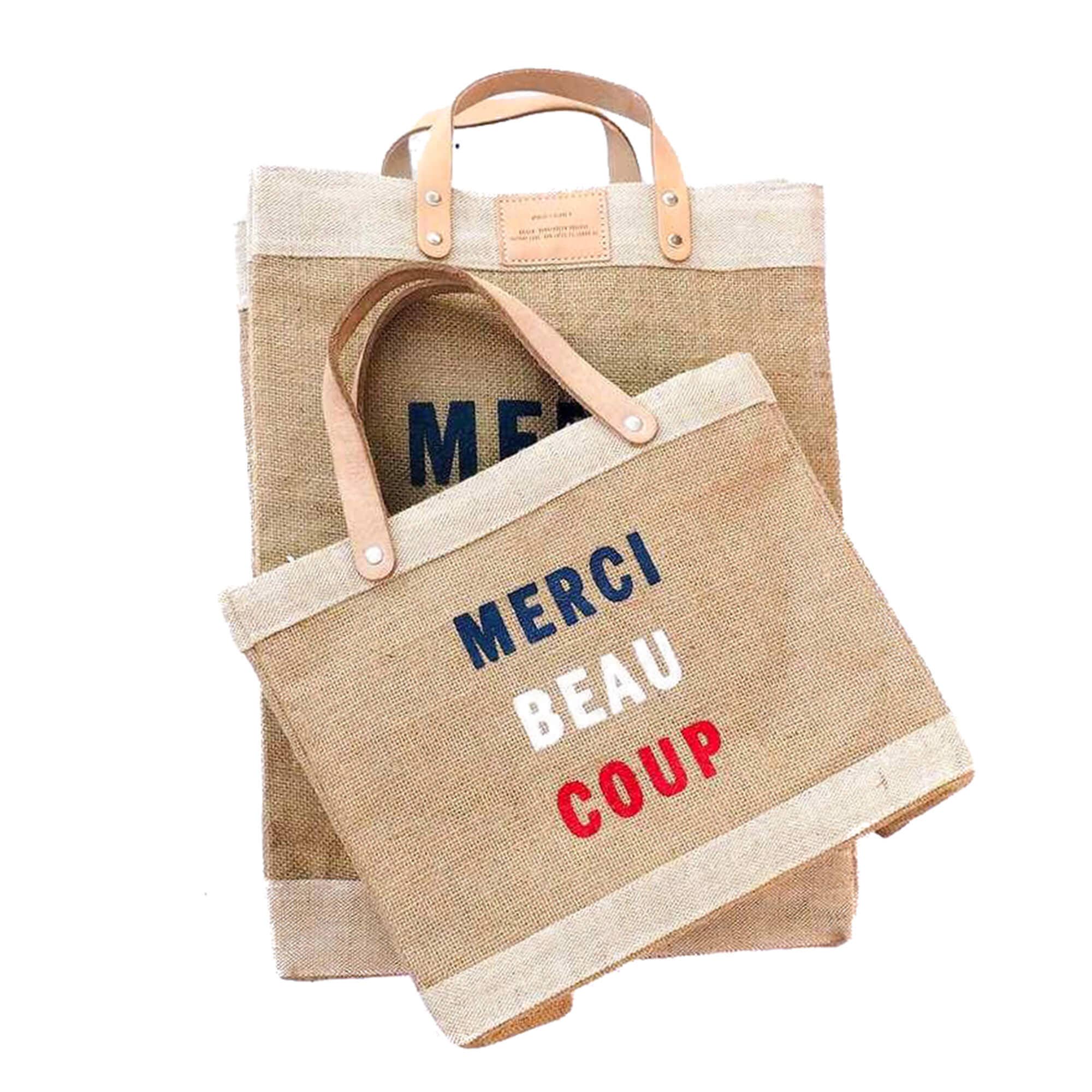 Apolis Petite Market Bag in Natural for Clare V. “Merci Beau Coup”