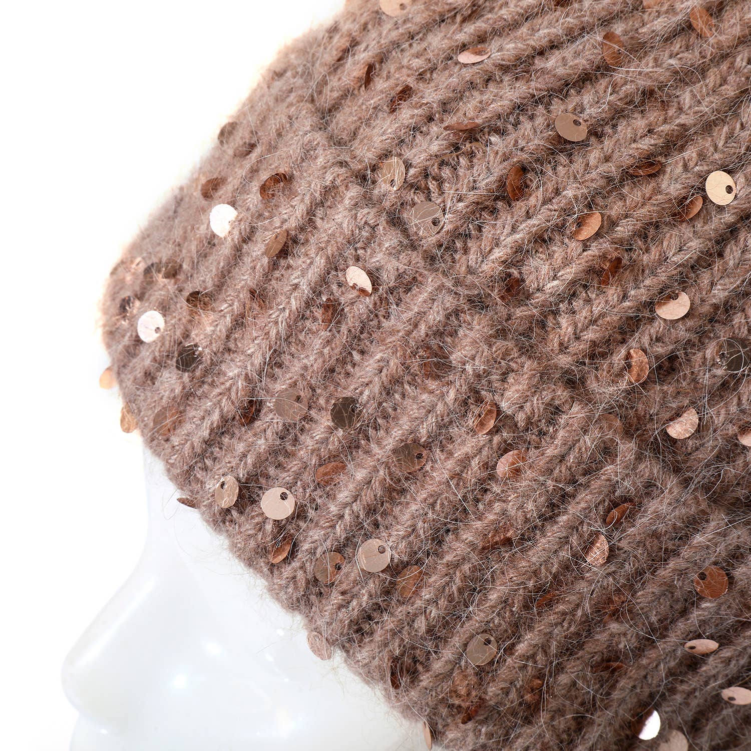 Thames Collection Wool Sequin Pompom Hat