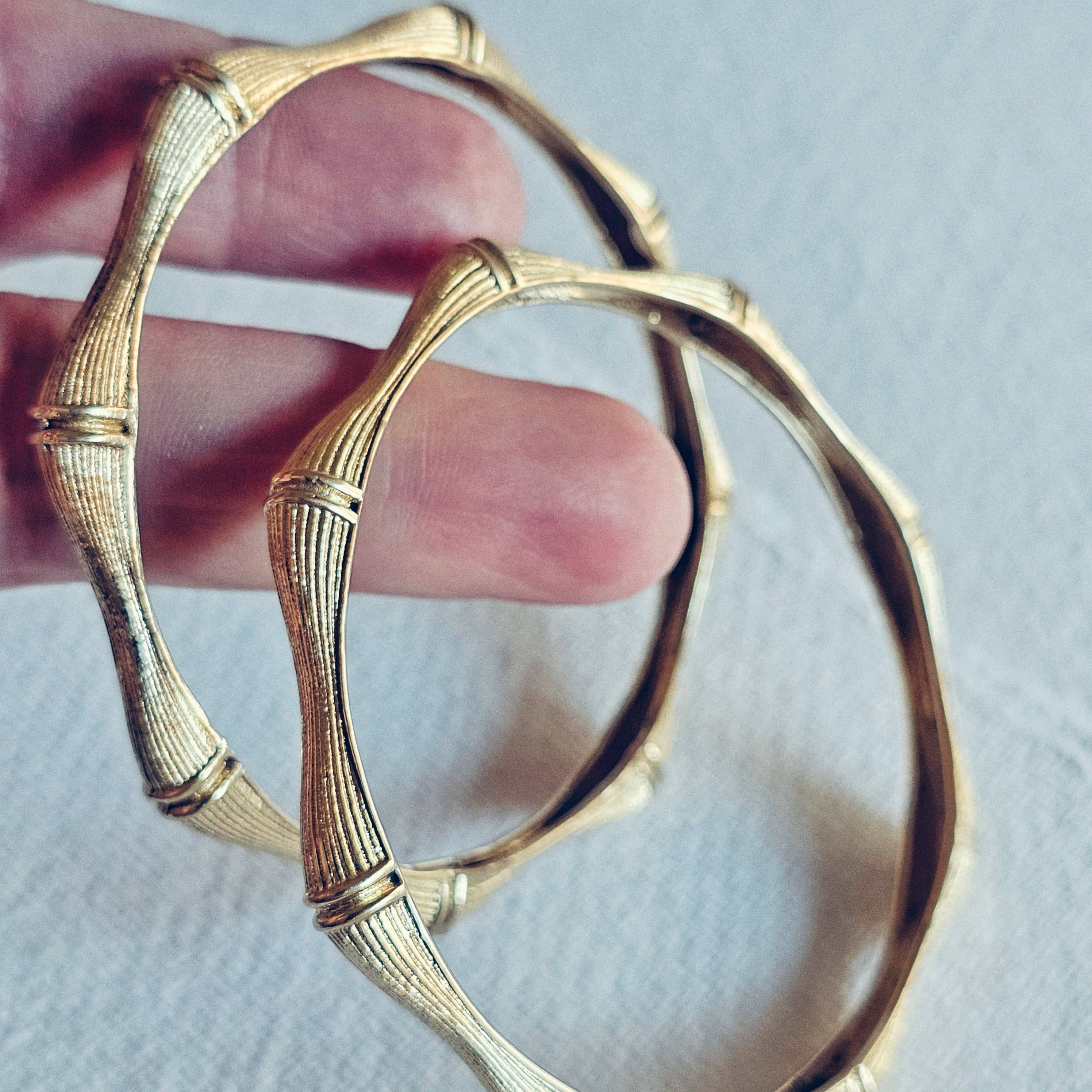 Bisjoux Brass Bamboo Bangle Bracelet