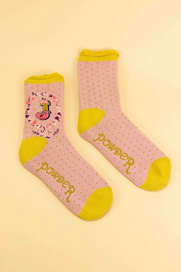 Powder Monogram Socks