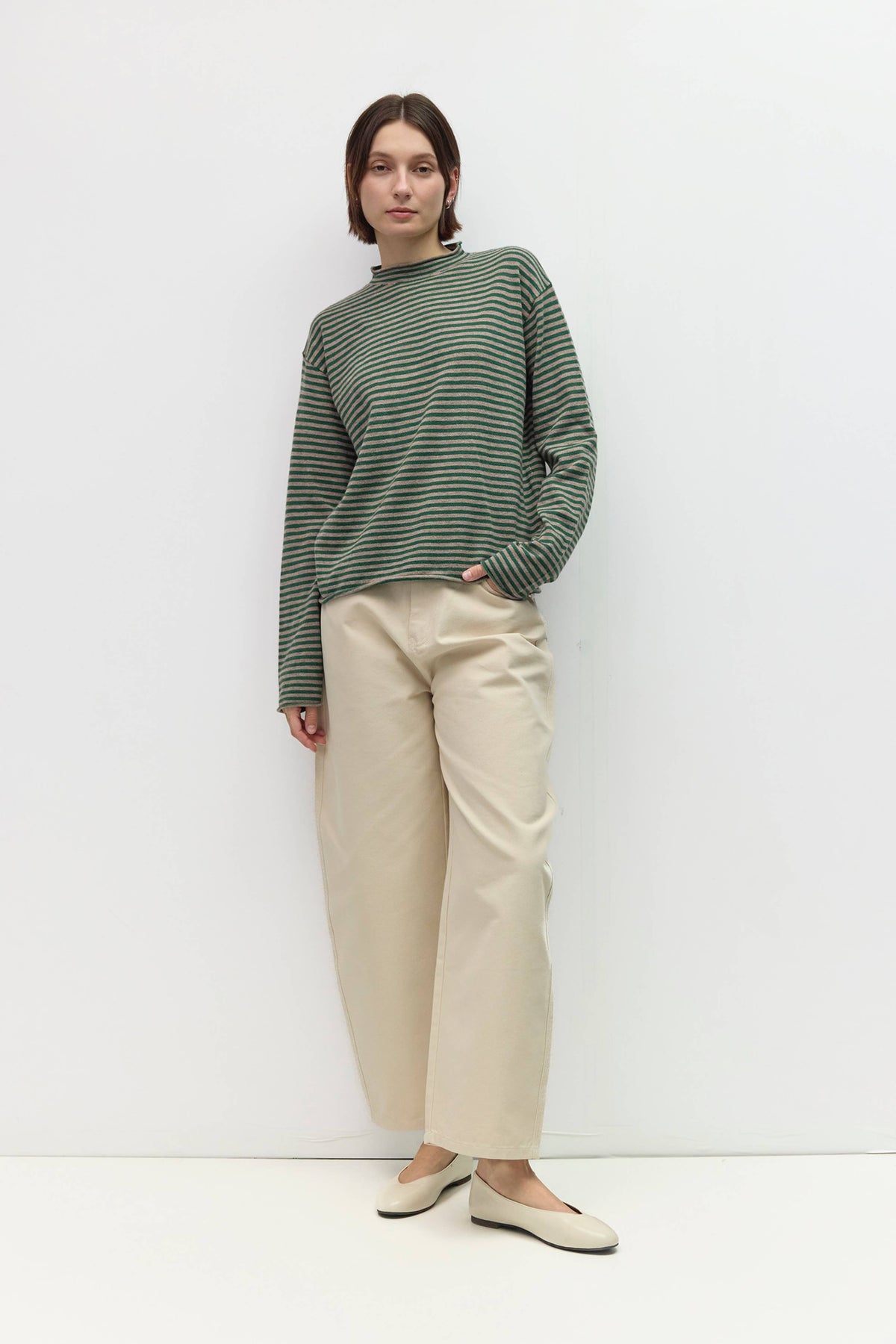 All Row The Cierra Sweater | Striped Mockneck Sweater