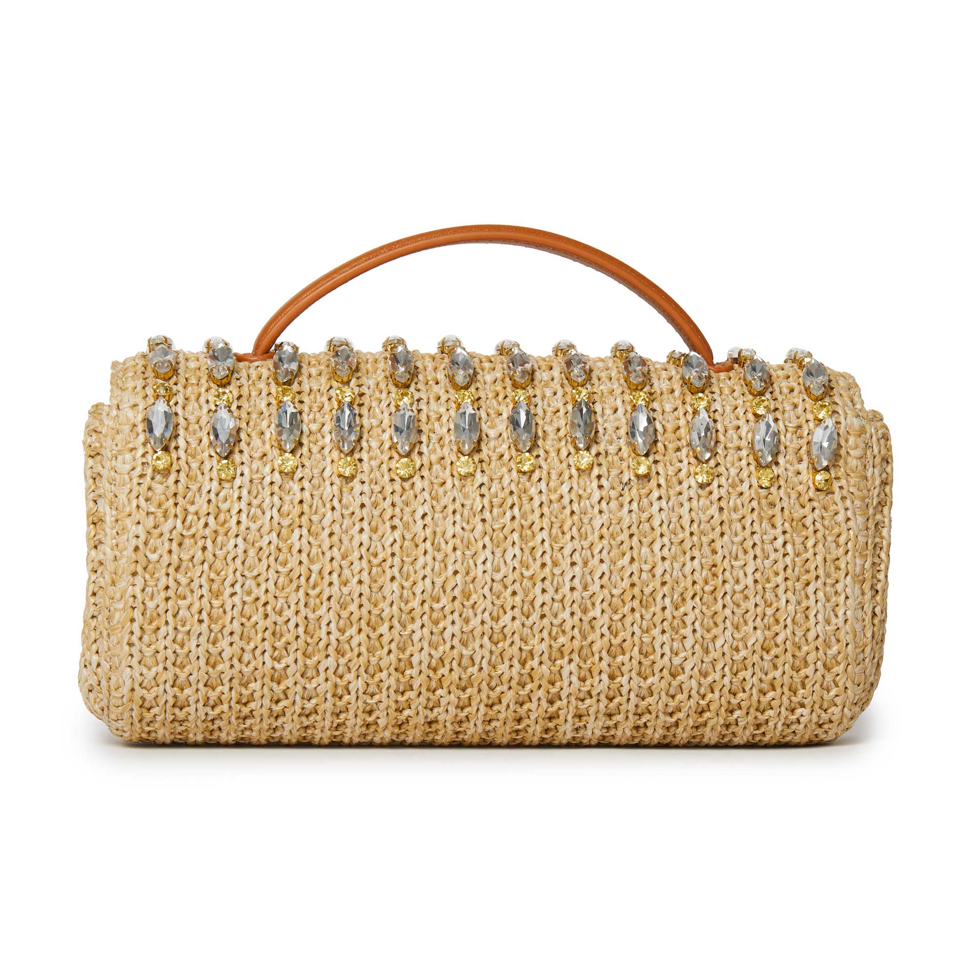 Lele Sadoughi Natural Crystal Embellished Top Handle Mini Tabitha Bag