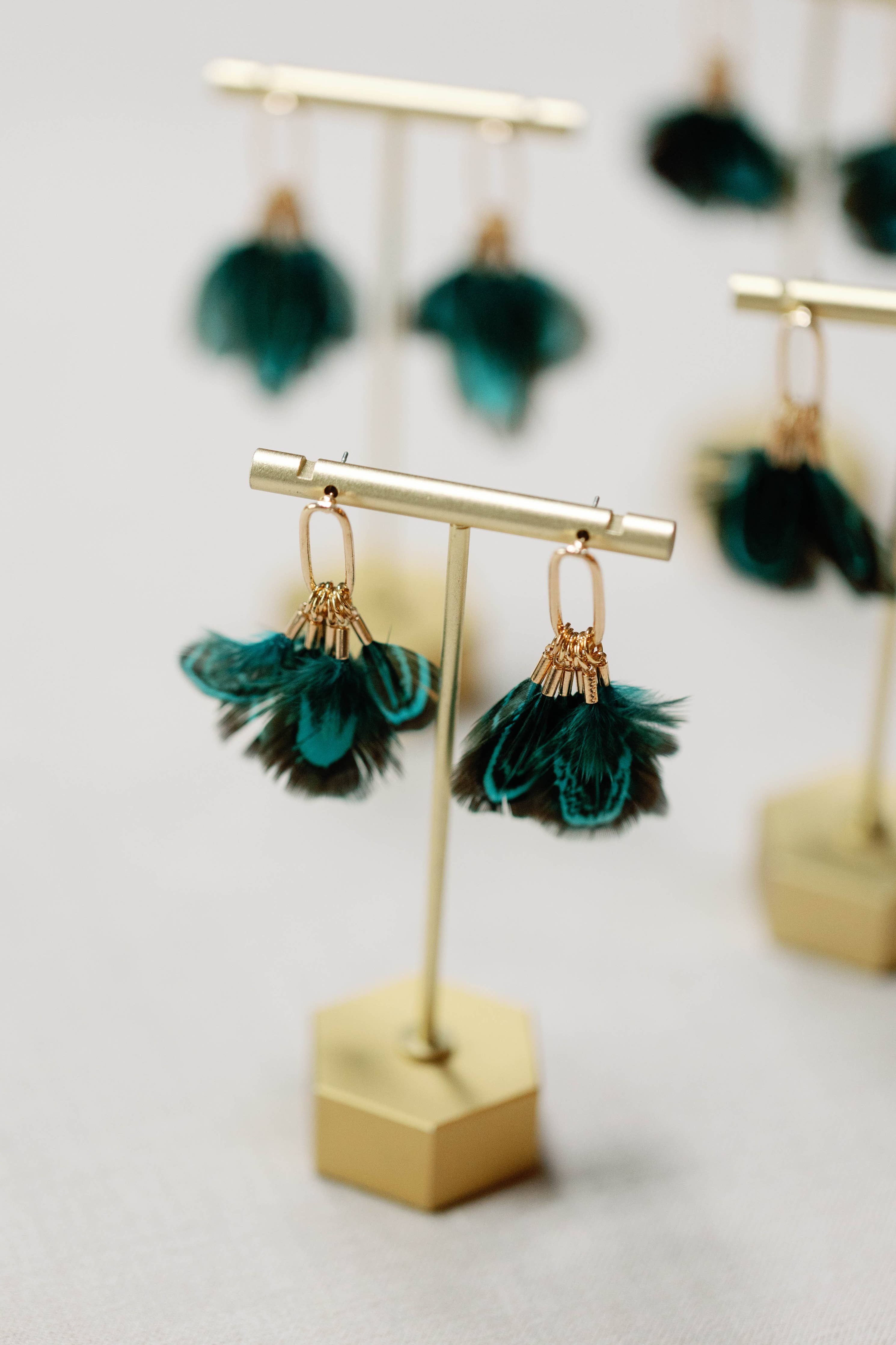 Peacock Feather Fall Statement Tassel Earrings SAD199