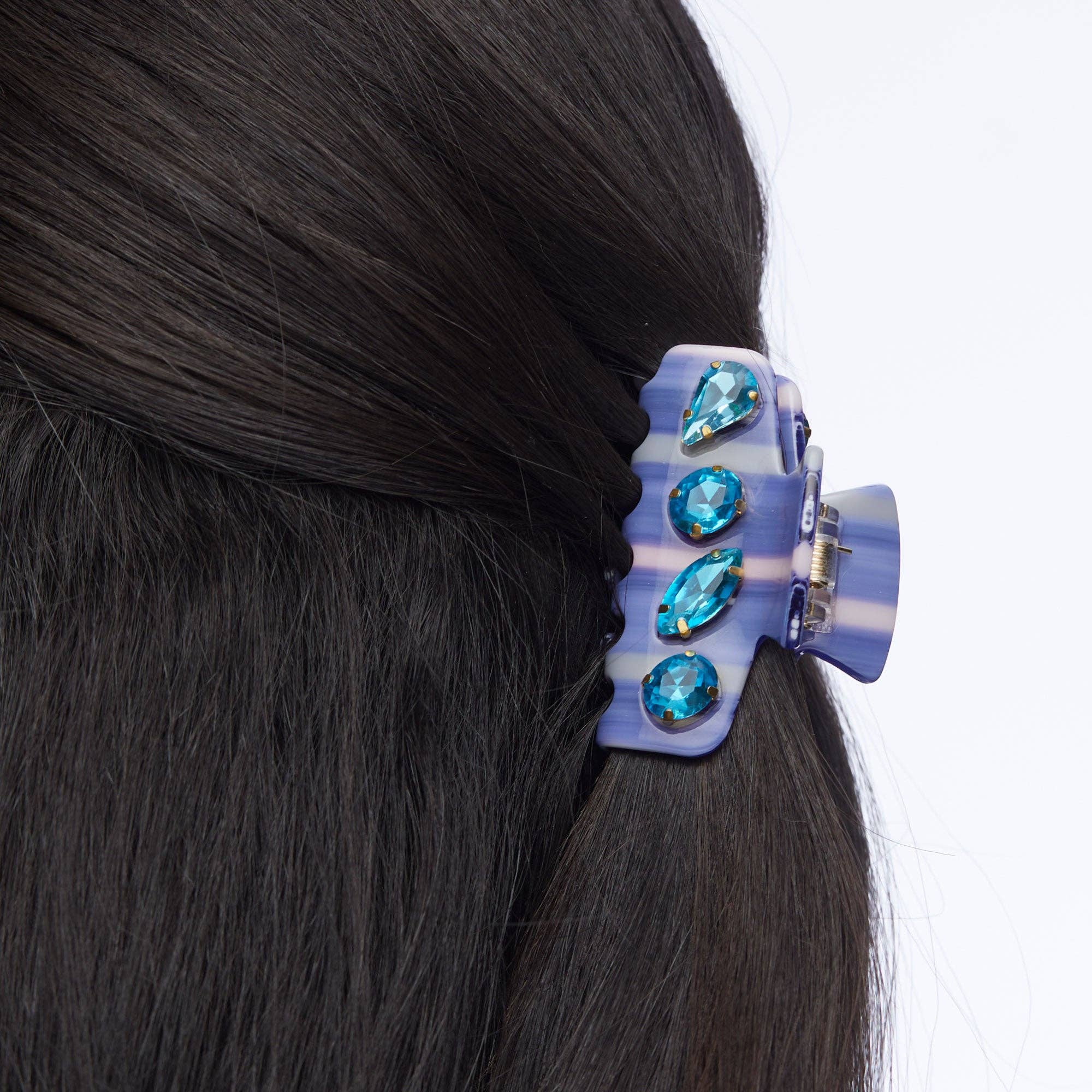 Lele Sadoughi Azure Mini Crystal Claw Clip