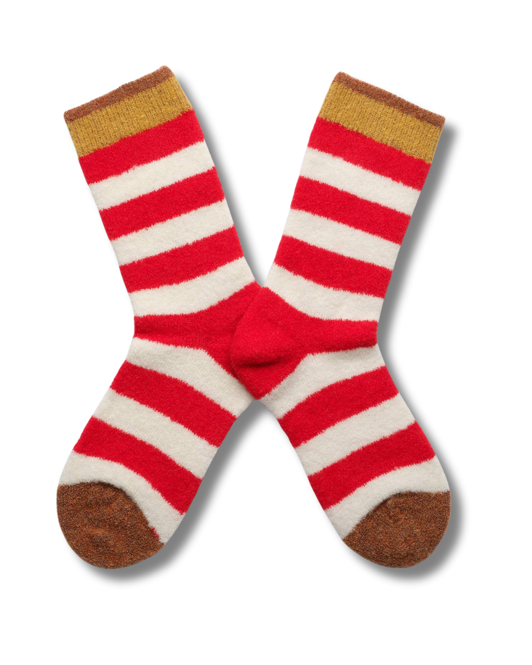 Bonne Maison Red Striped Foamy Merino Sock BCL203
