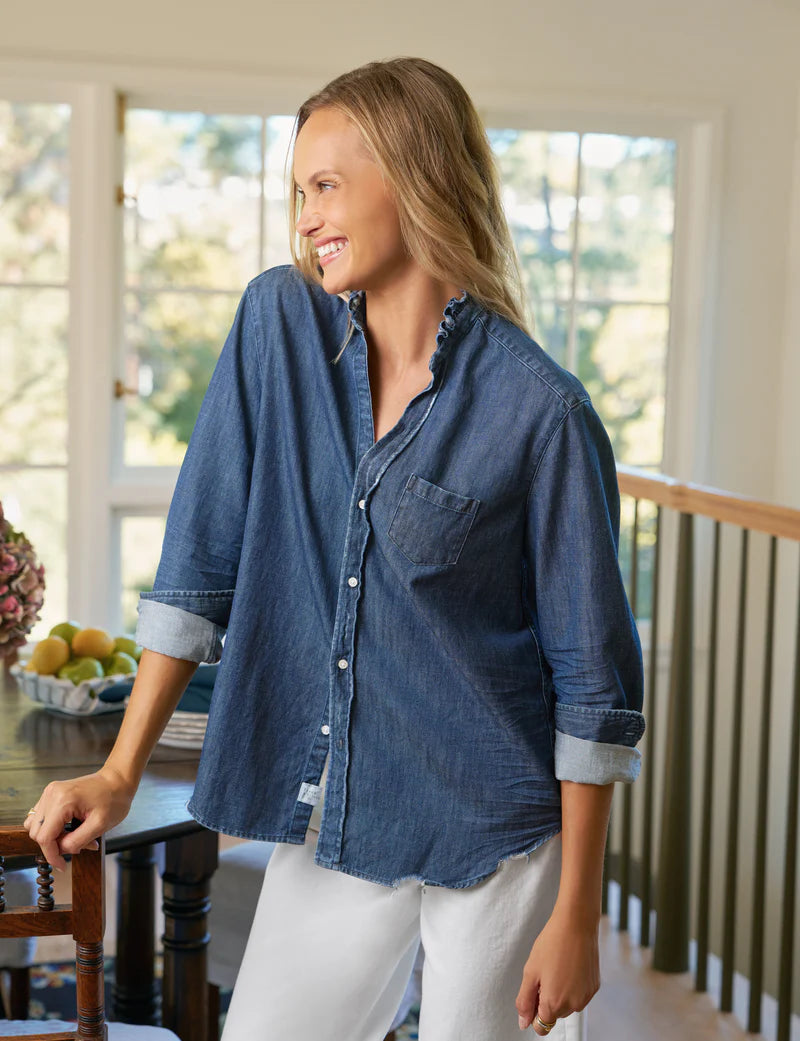 Frank and Eileen Eileen Ruffle Collar Button-Up Shirt