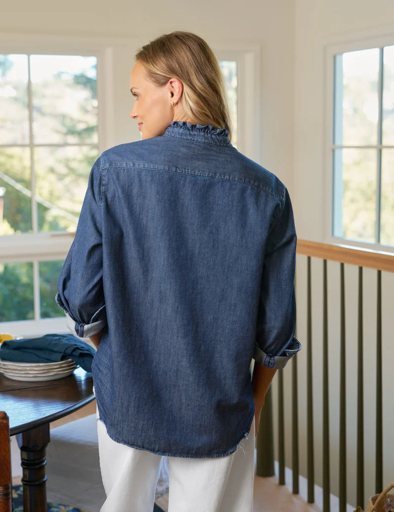 Frank and Eileen Eileen Ruffle Collar Button-Up Shirt