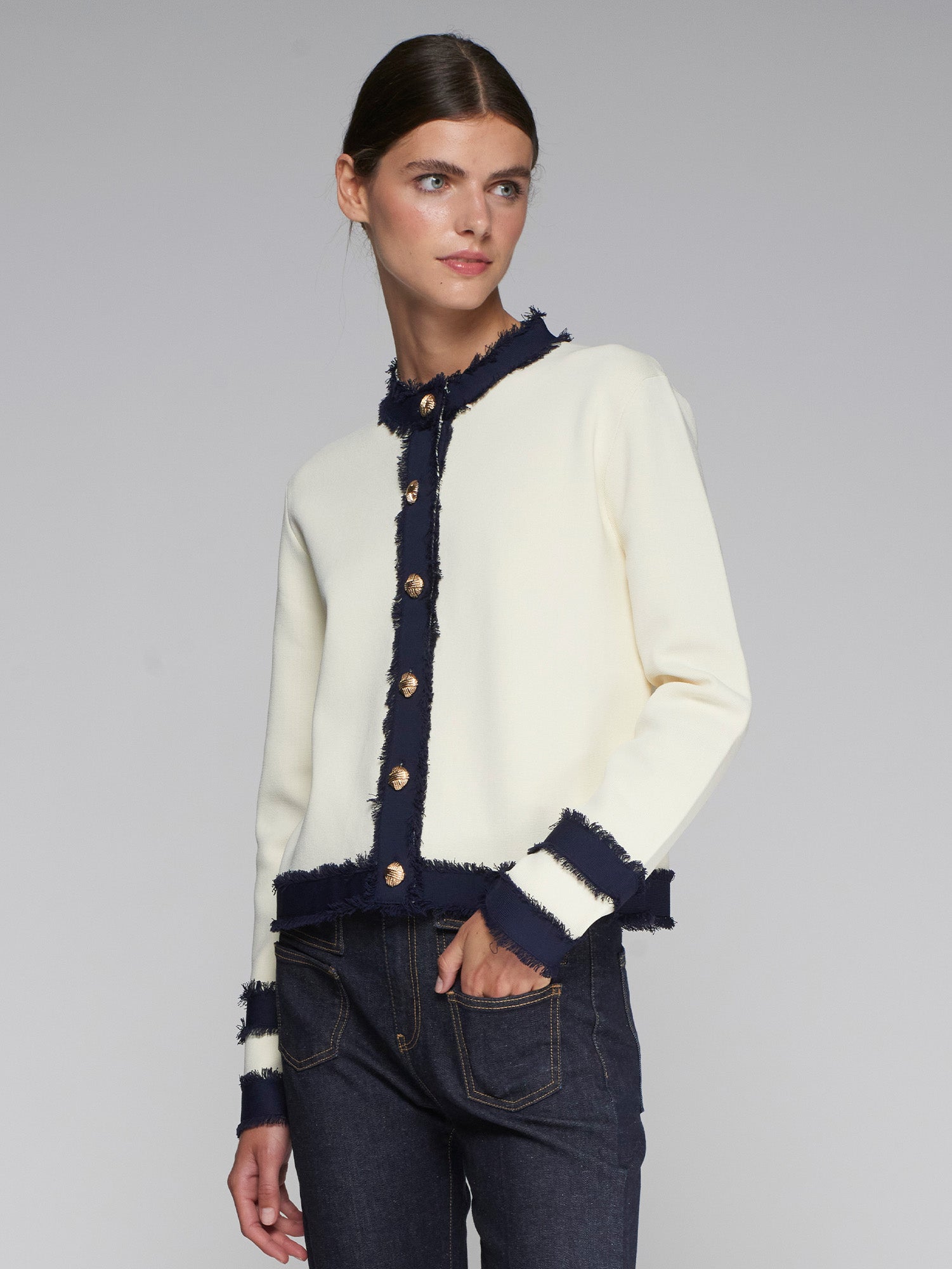 Vilagallo Knit Bicolor Cardigan 32098