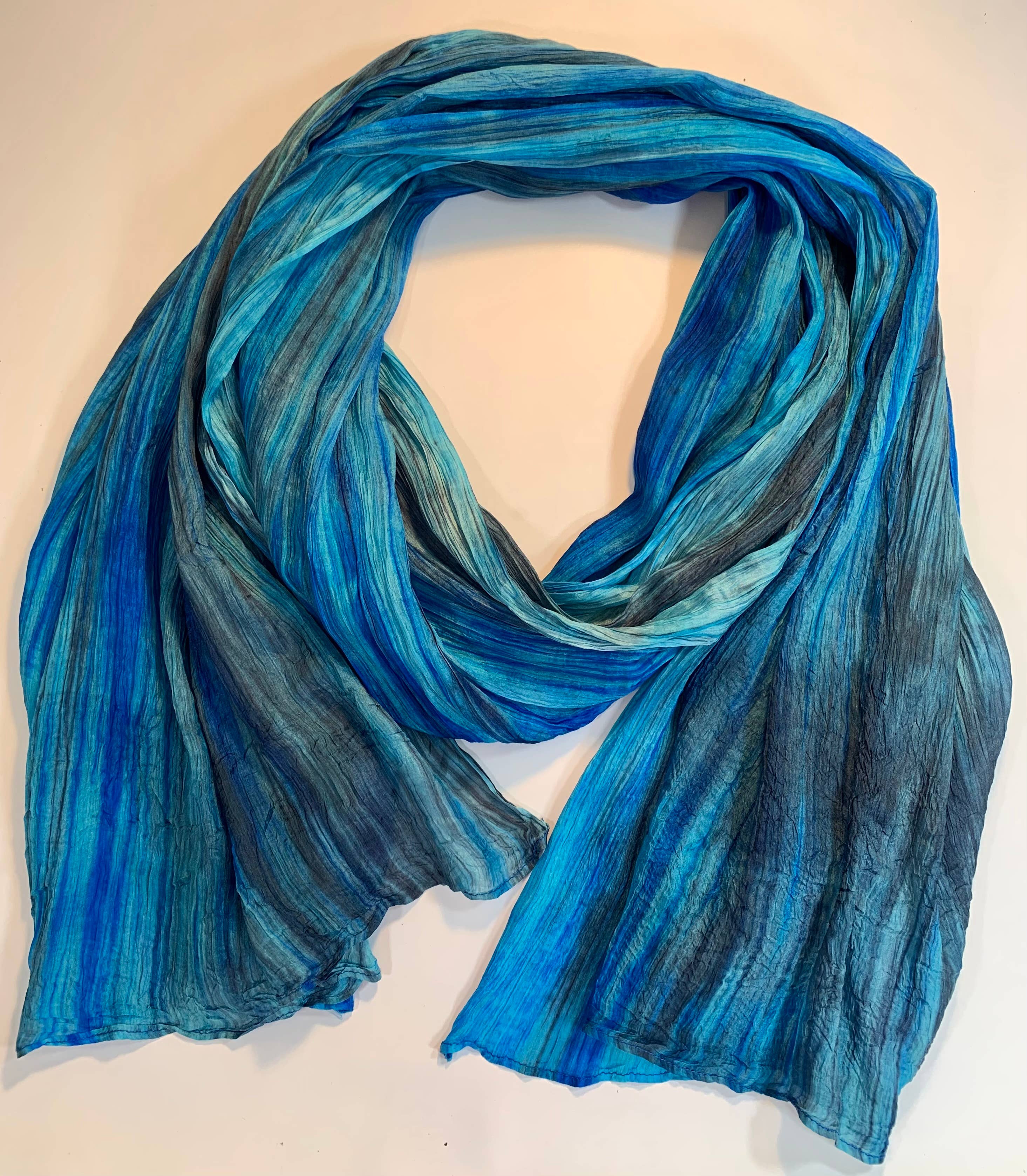 Lua Water Color Silk Scarf in Teal