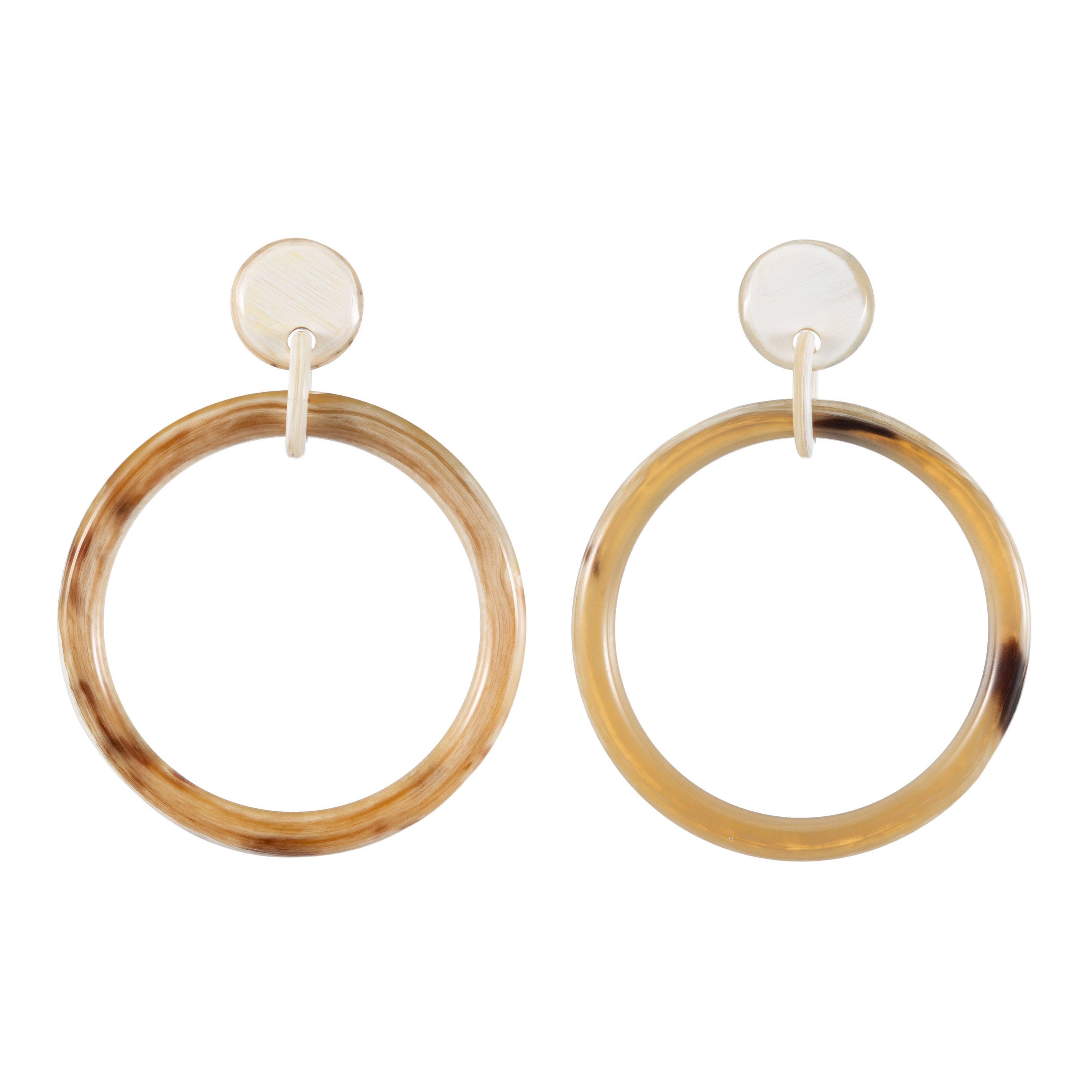 VIVO Buffalo Horn Earring Hoop Dropped Post CTE80