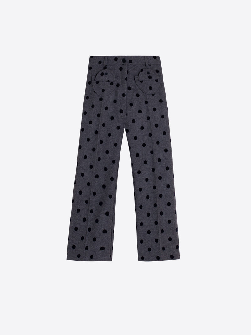 Vilagallo Grey Polka Dot Trouser with Pocket Detail 33812