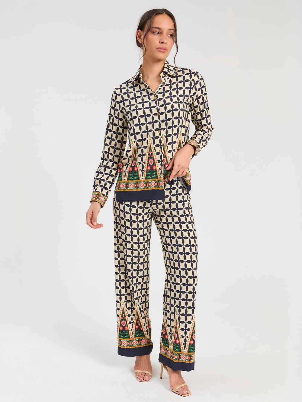 Vilagallo Geometric Folk Shirt 34079