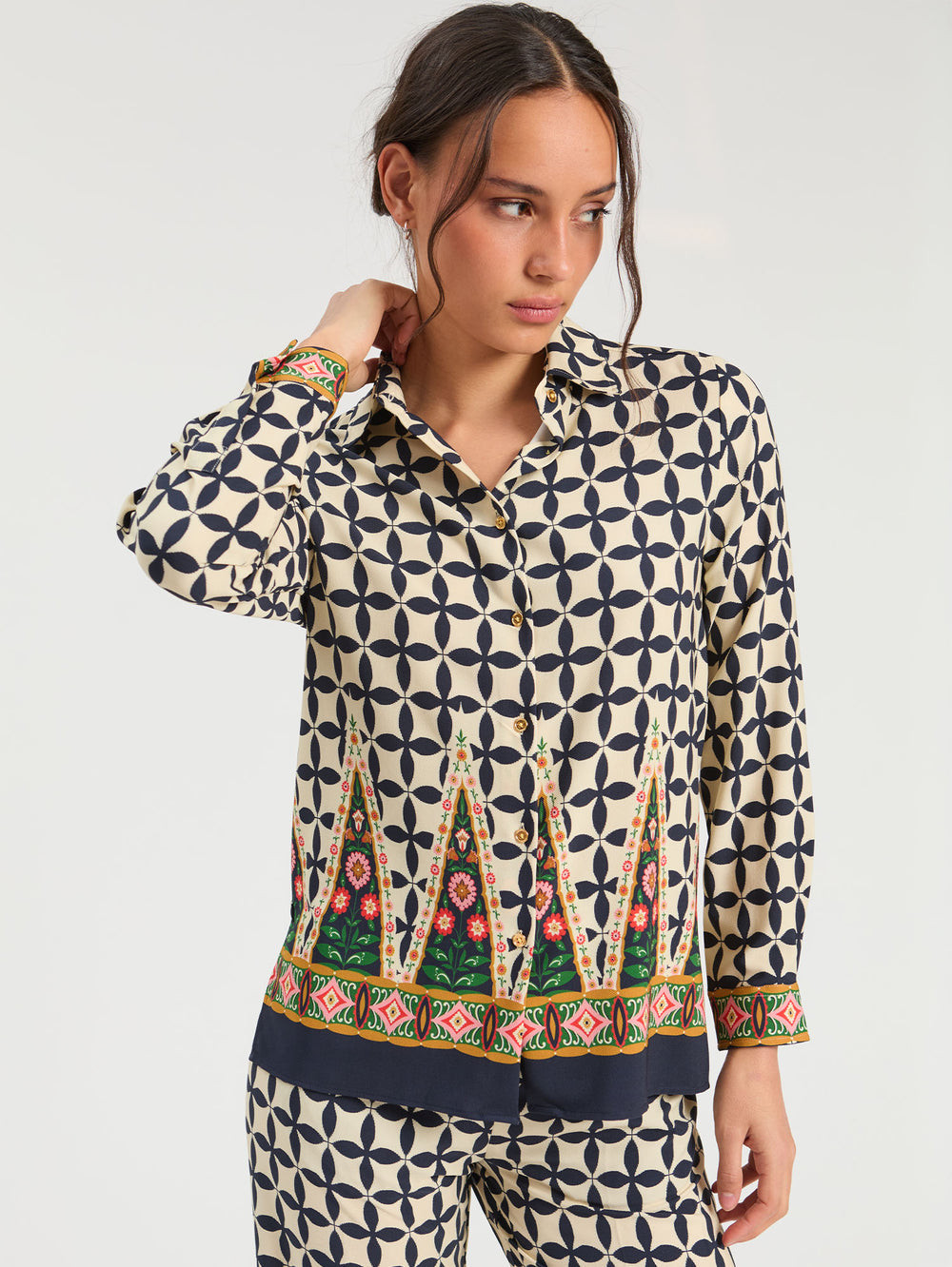 Vilagallo Geometric Folk Shirt 34079