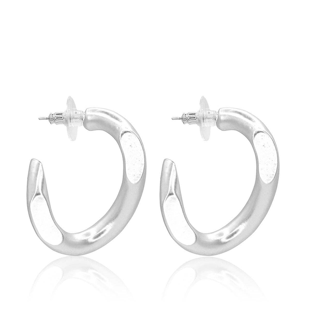 Karine Sultan Curb Link Hoop Earrings E69011