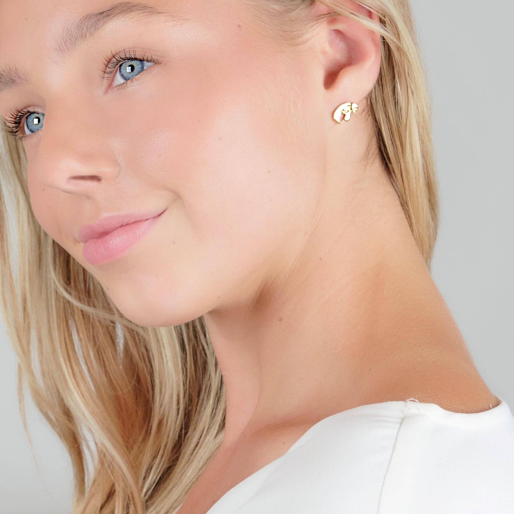 Stone Armory Iowa Tigerhawk Gold Plated Studs