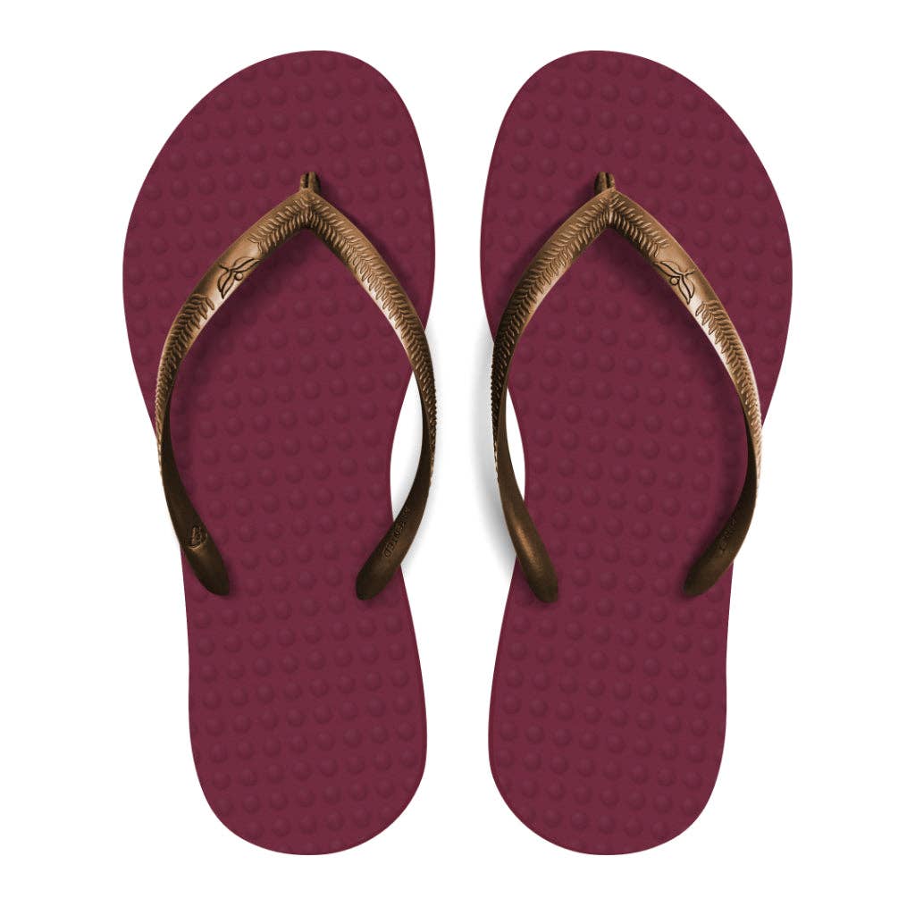 Green Sustainable Flip Flops Açai with Copper Straps