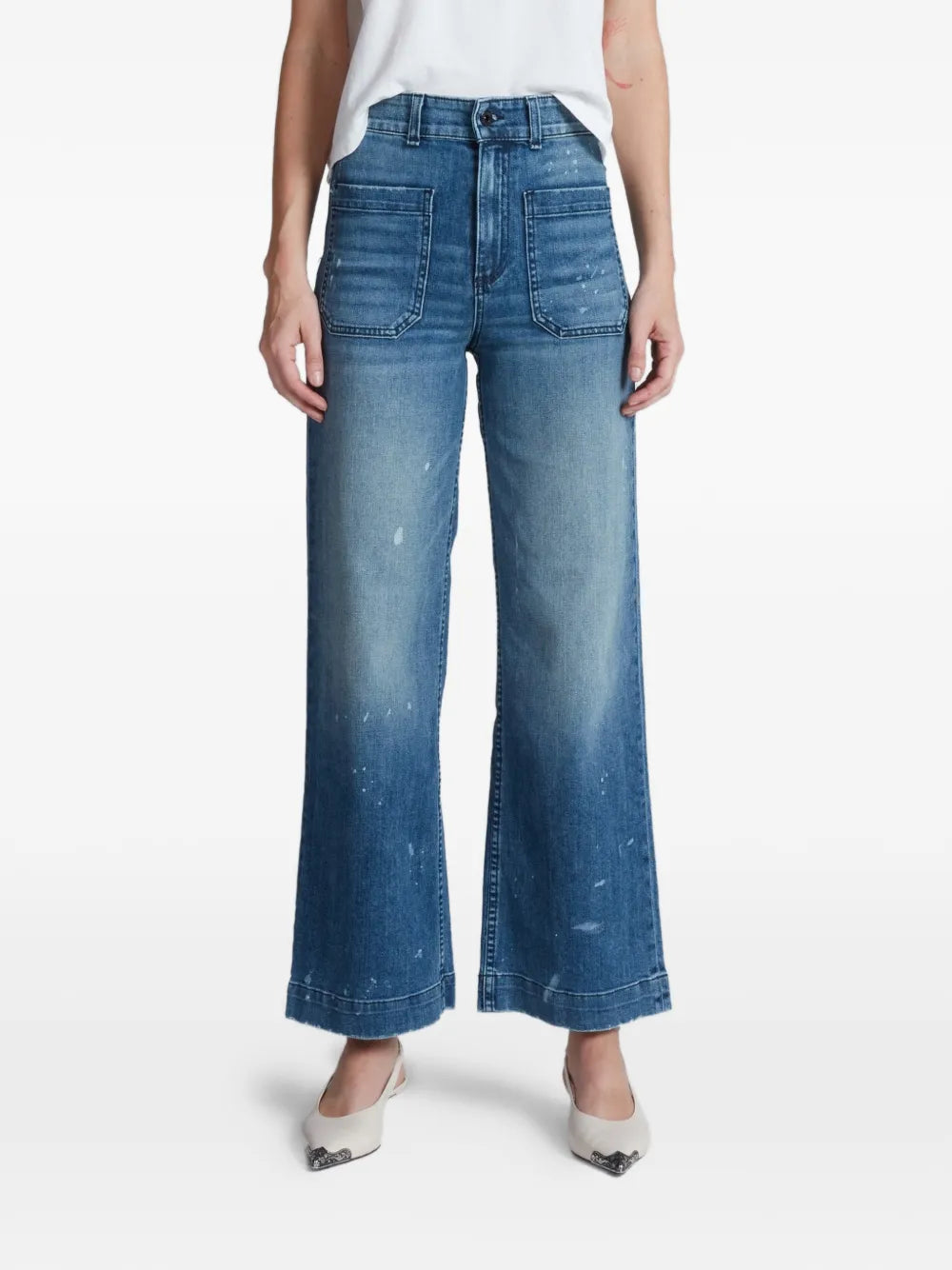 ASKKNY Paint-Splatter Patch-Pocket Jeans w1256k015mul