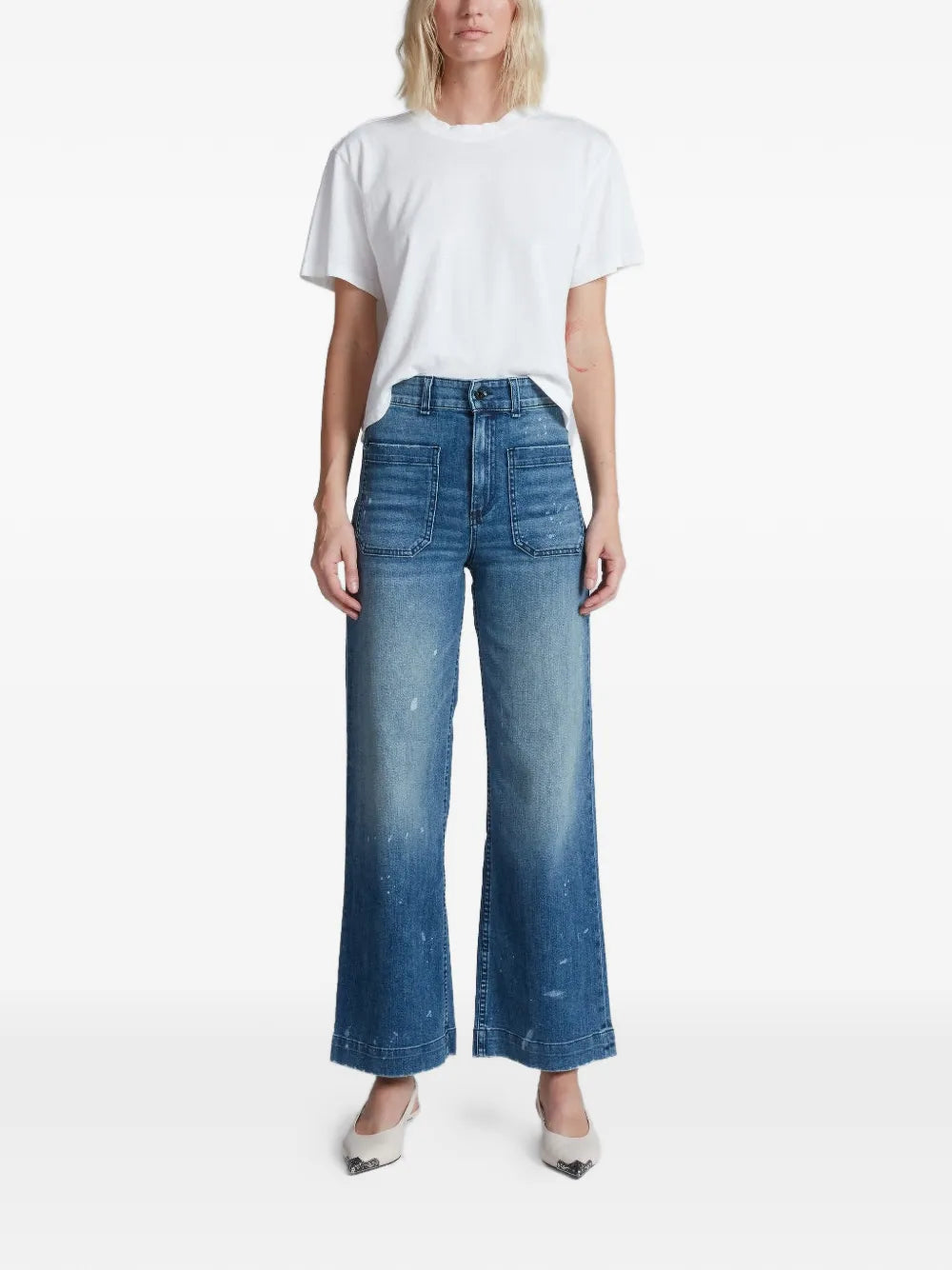 ASKKNY Paint-Splatter Patch-Pocket Jeans w1256k015mul