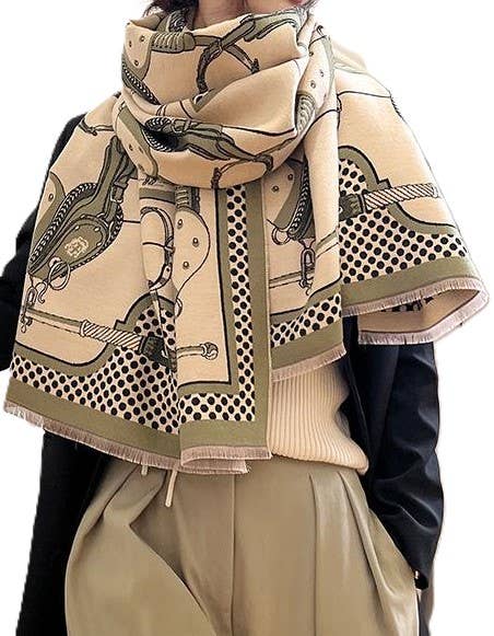 Thames Collection Green / Tan Harness Reversible Wrap