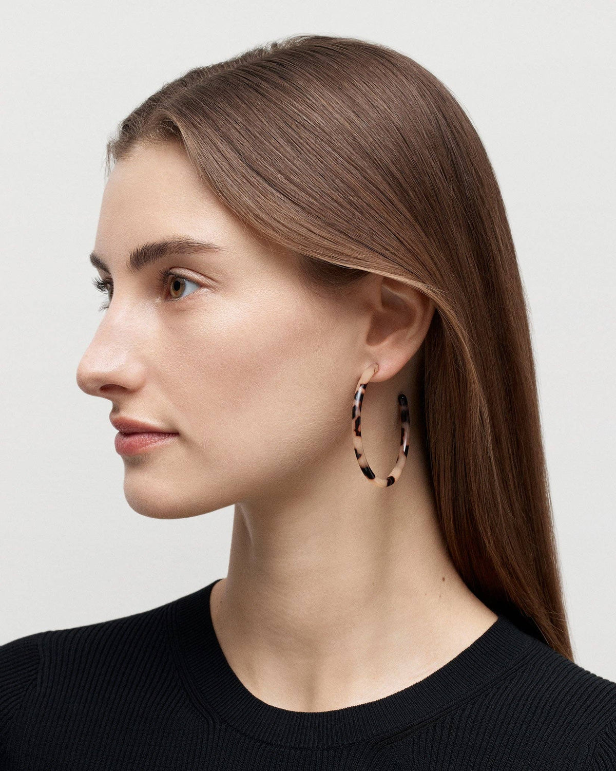 Machete Large Hoops in Mocha