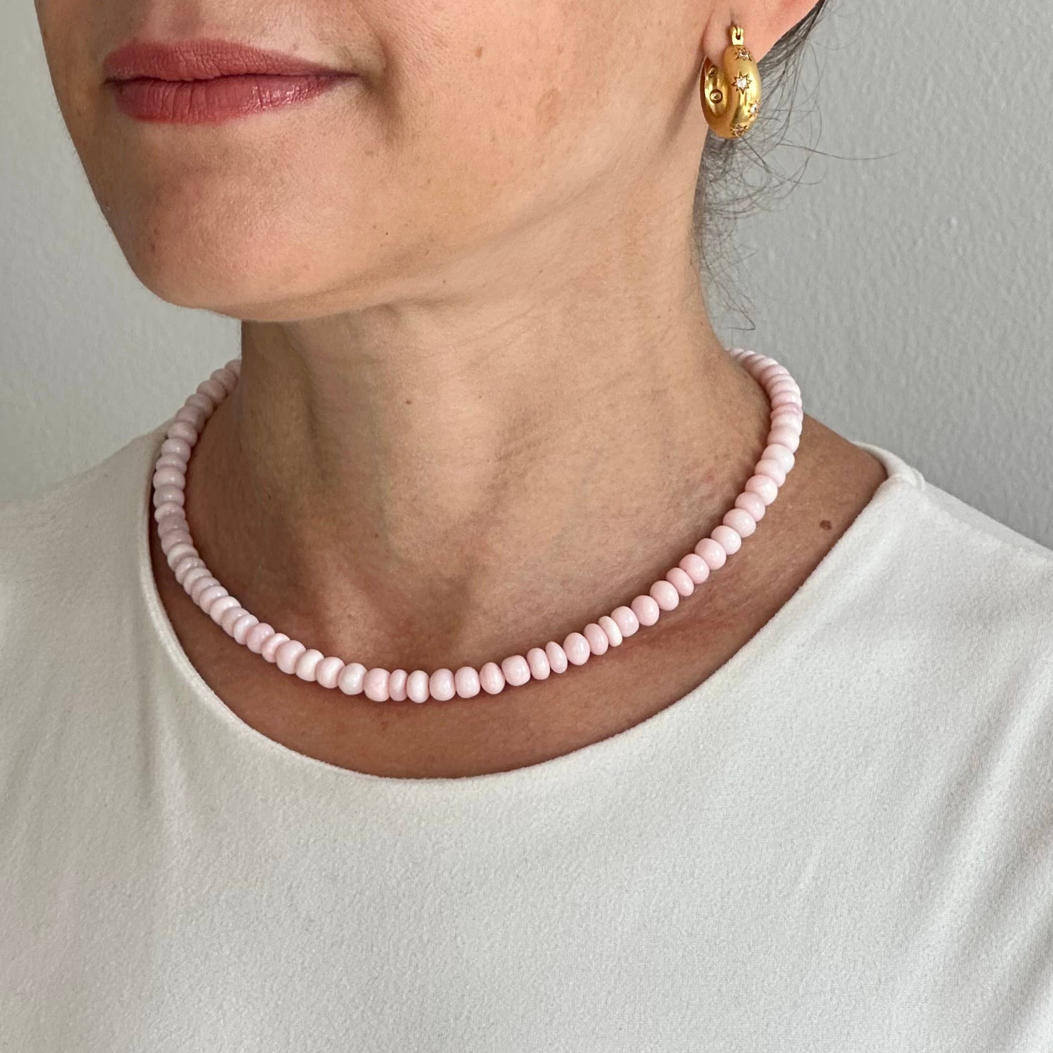 Anohki Green Light Pink Opal Necklace