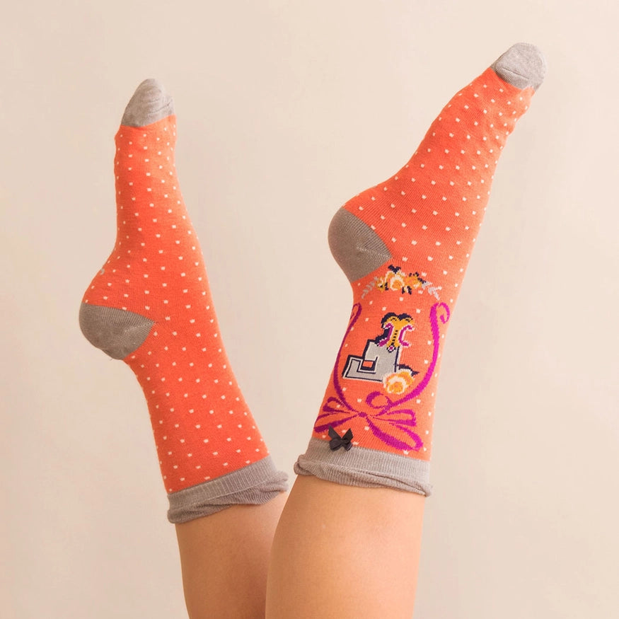 Powder Monogram Socks