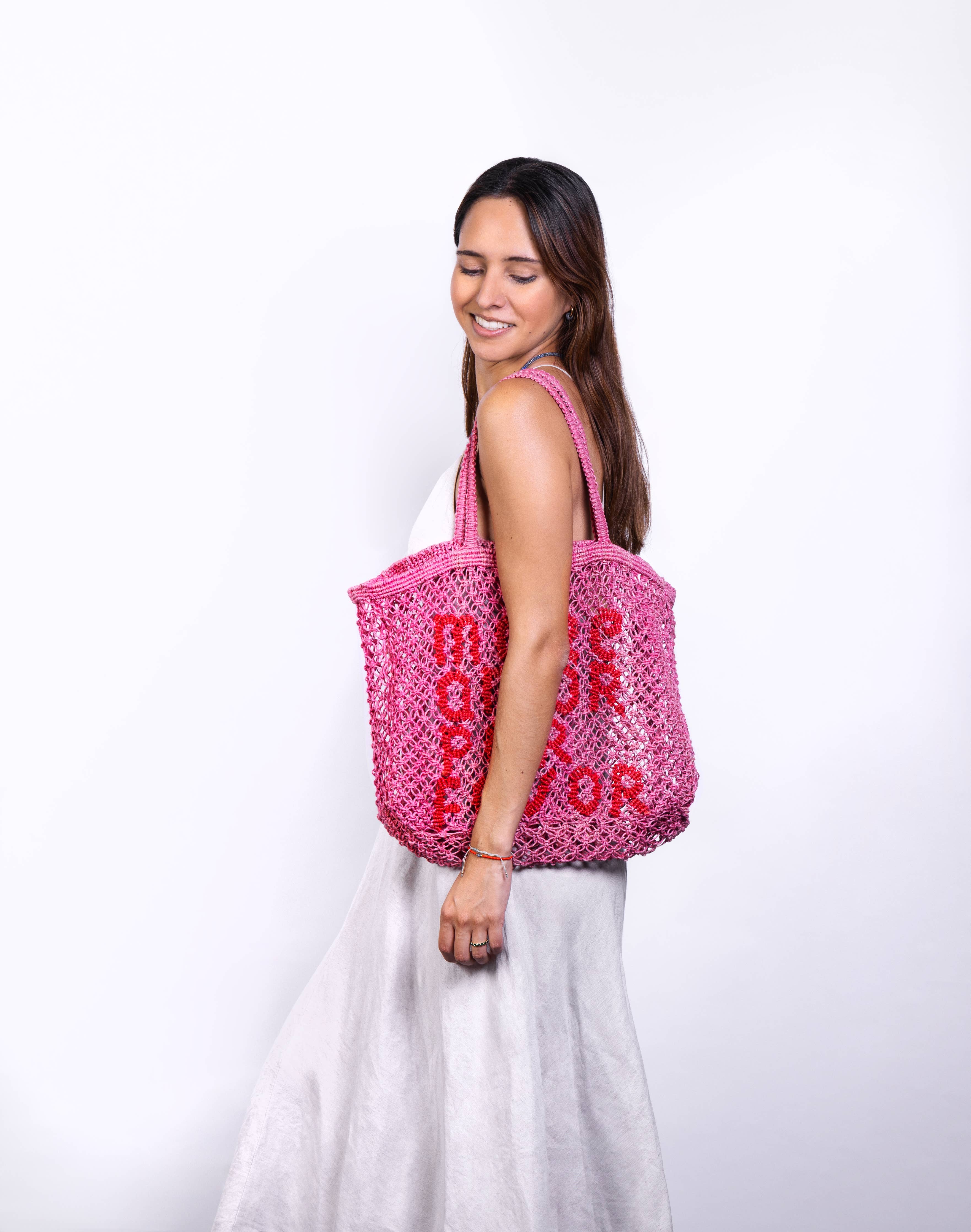 Tin Marin More Amor Por Favor Woven Jute Tote
