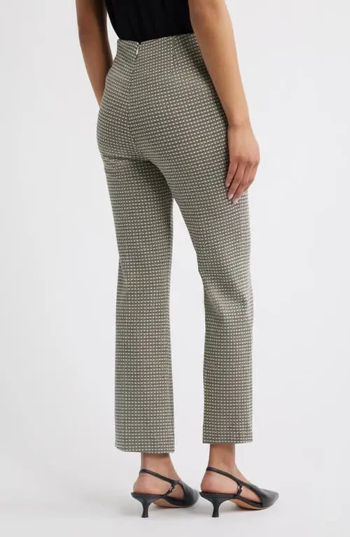 Rag & Bone Irina Ponte Jacquard Kick Flare Black Plaid