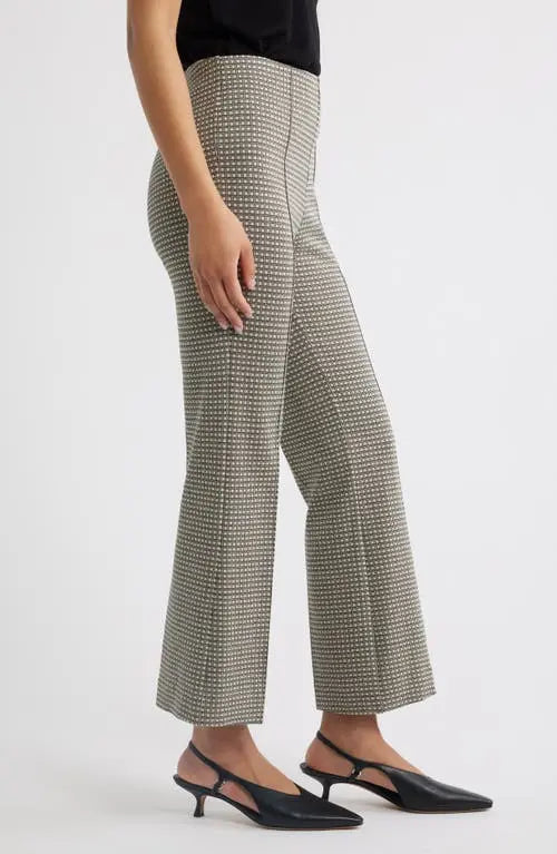Rag & Bone Irina Ponte Jacquard Kick Flare Black Plaid