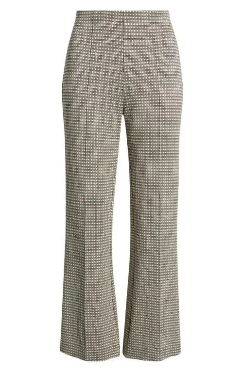Rag & Bone Irina Ponte Jacquard Kick Flare Black Plaid