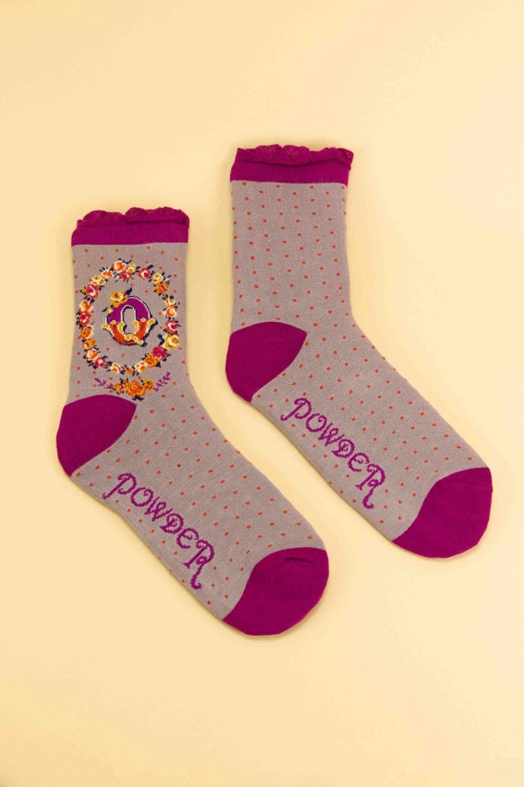 Powder Monogram Socks