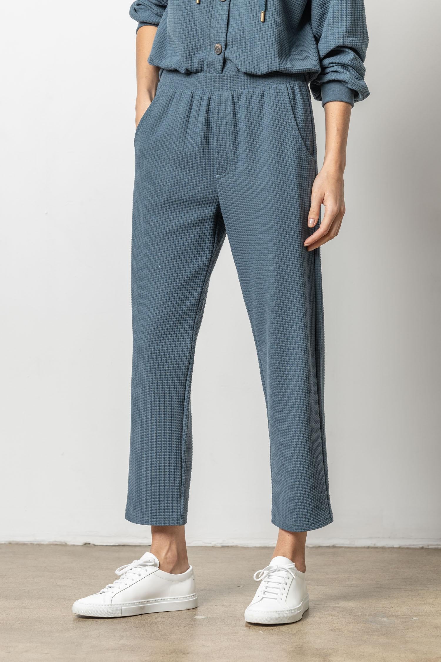 Lilla P Straight Leg Waffle Pant