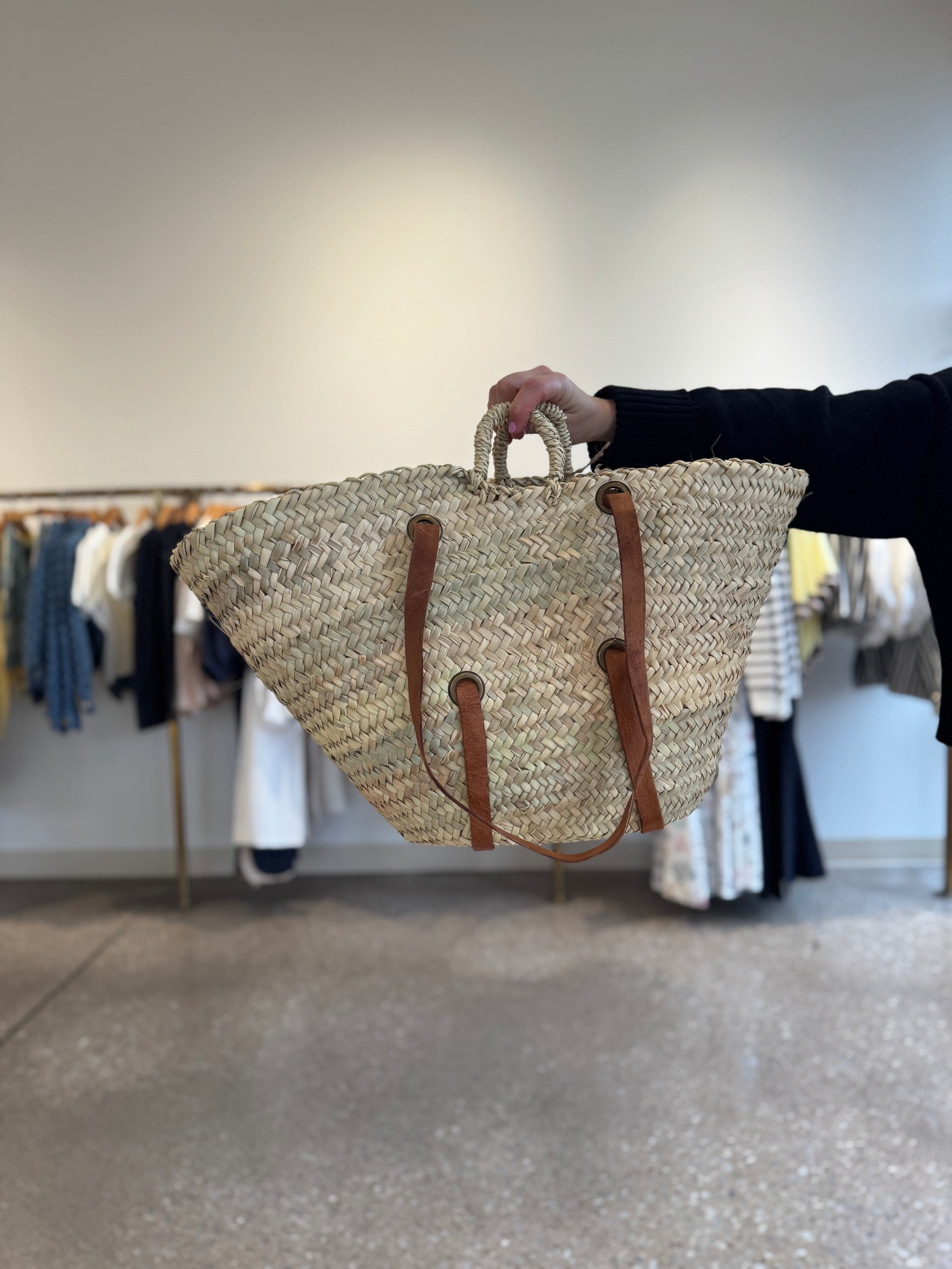 French Market Boho Beach Shopper with Leather Straps #16