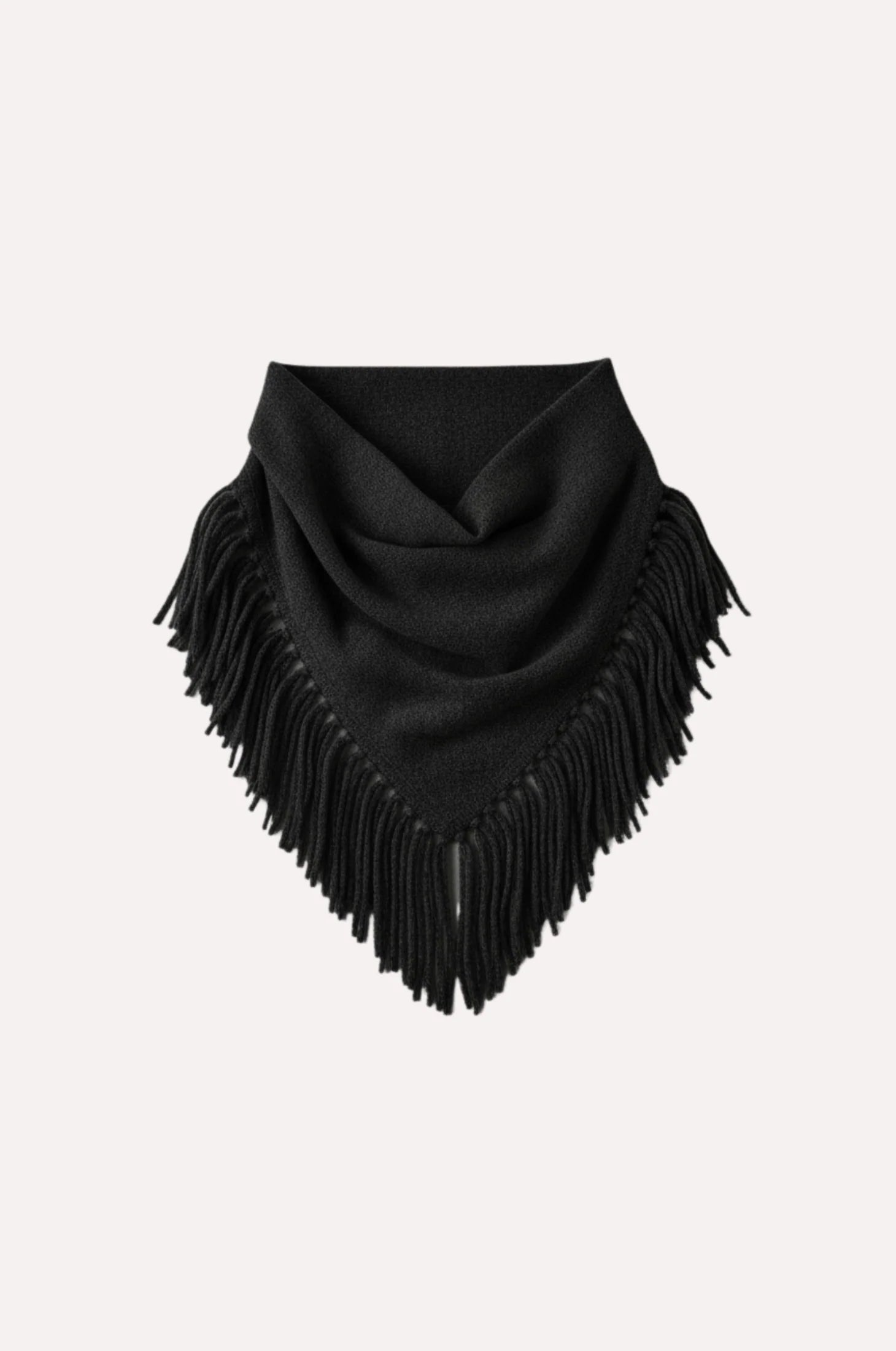 Minnie Rose Cashmere Neckerchief Fringe Scarf 9599