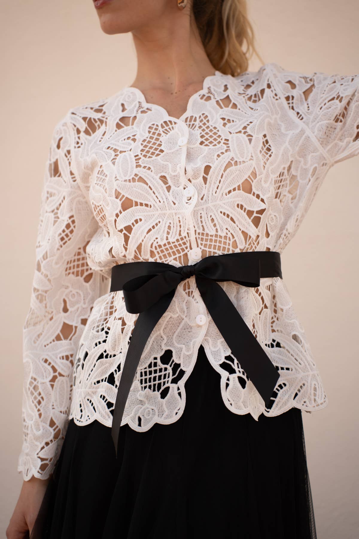 Carmine Paris Chiara Cardigan in Macramé Lace