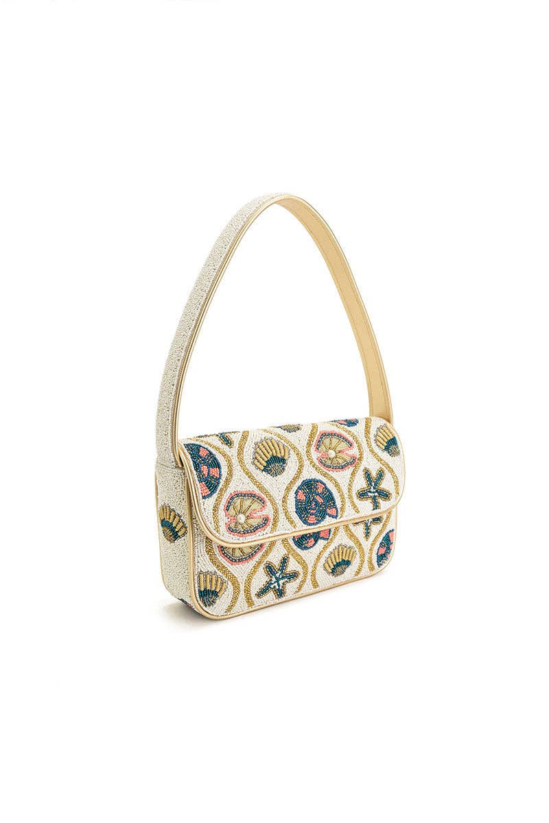 America & Beyond Sunlit Shore Embellished Beaded Shoulder Bag