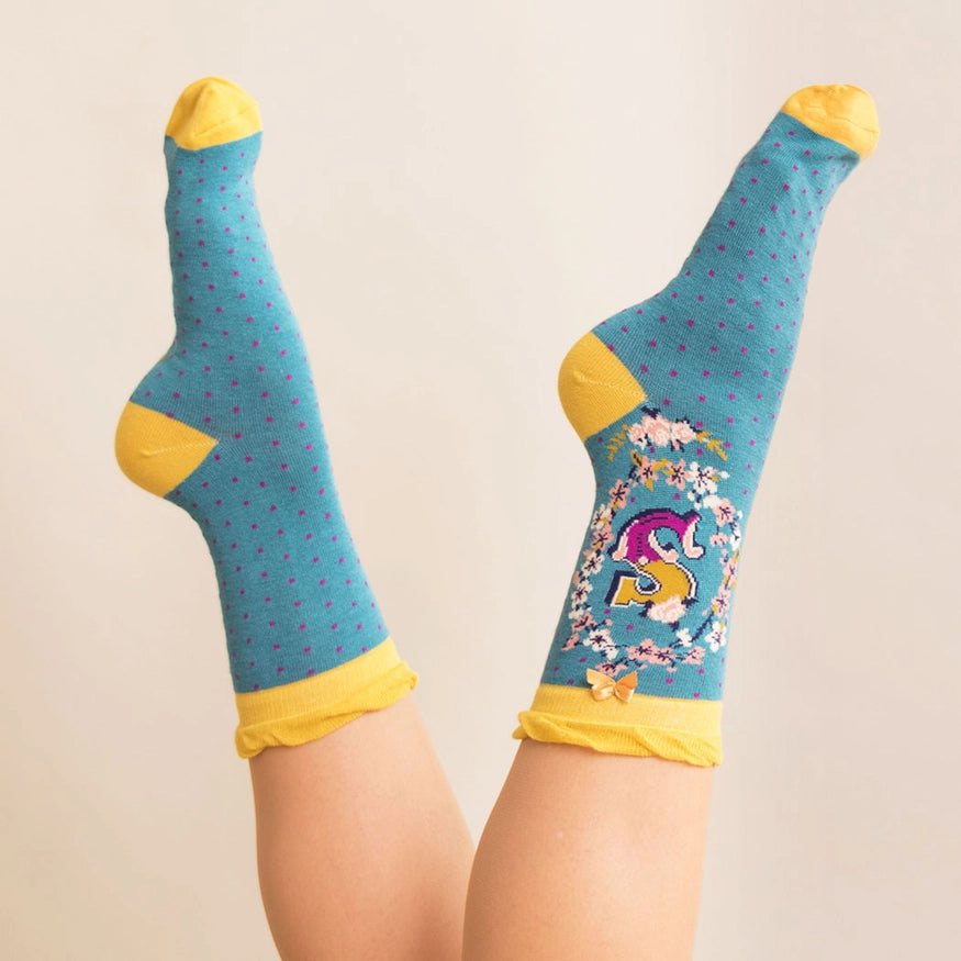 Powder Monogram Socks