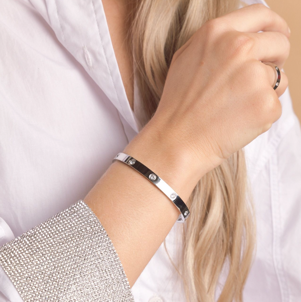 Nikki Smith Designs Corinne Silver Bangle Bracelet