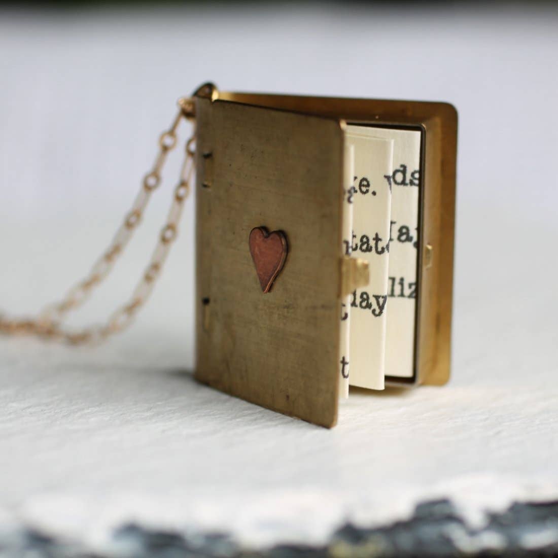 Silk Purse, Sow’s Ear Love Story Book Locket Necklace