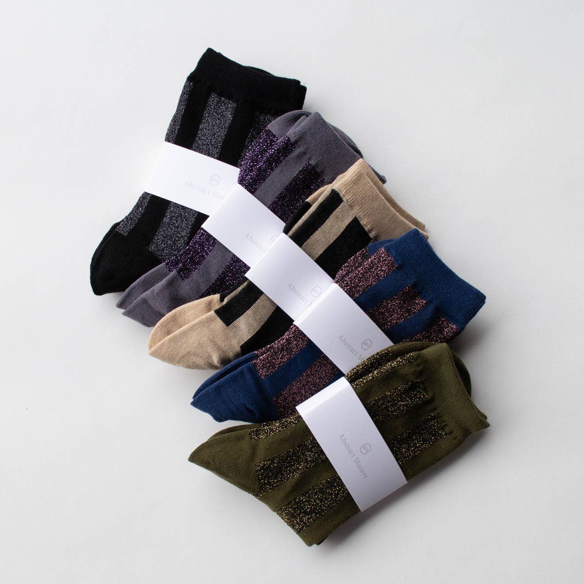 Tiepology Glitter Vertical Striped Crew Socks